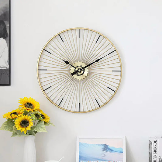 Reloj de Pared de Hierro Dorado